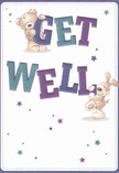 With effortless cheer, this get well card glows with the spirit of Pimlico-its design bursting with warmth and playful hope. Two winsome friends, a teddy bear with cloud-like fur and a joyful puppy with floppy velvet ears, lift and steady the bold letters spelling 'Get Well.' The interplay of indigo and teal in the text dances across a creamy white background, reflecting the vibrant yet soothing hues found in local window boxes overlooking Eccleston Square. Twinkling stars scatter throughout the design, adding a dreamy touch of optimism and inviting the viewer to imagine gentle wishes floating on the breeze. The softness of the illustrated fur is palpable, almost inviting an embrace-a tactile sense of comfort that's especially cherished during recovery. This card delivers not just a message, but an emotional tonic: a locally inspired gesture of genuine kindness, perfect for sending a wave of comfort and compassion from Pimlico to someone on the mend.